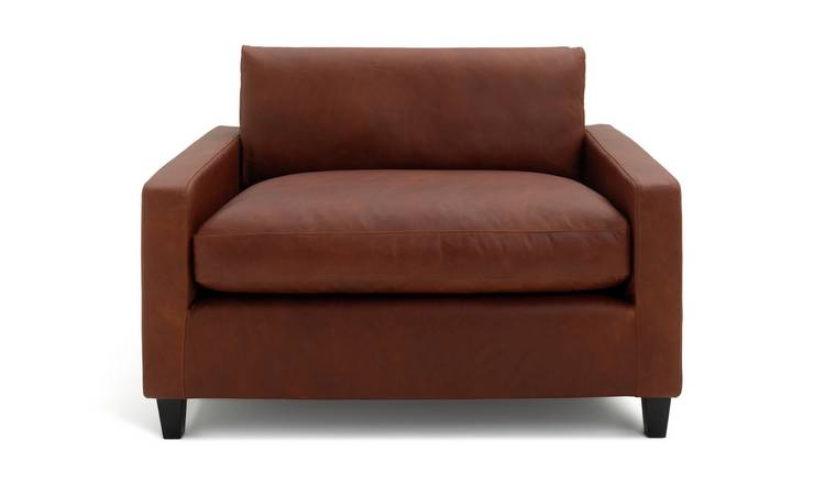 Habitat Chester Leather Cuddle Chair - Tan