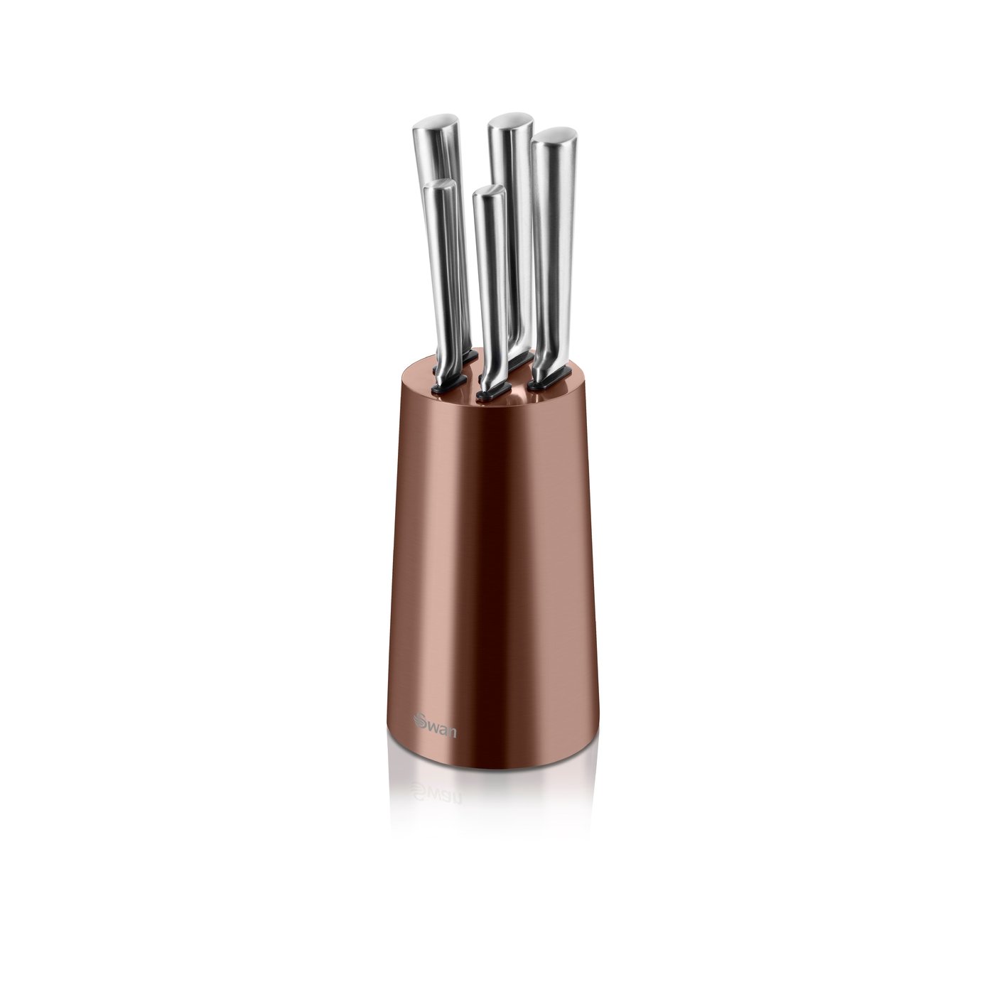 Swan 5 Piece Copper Knife Block