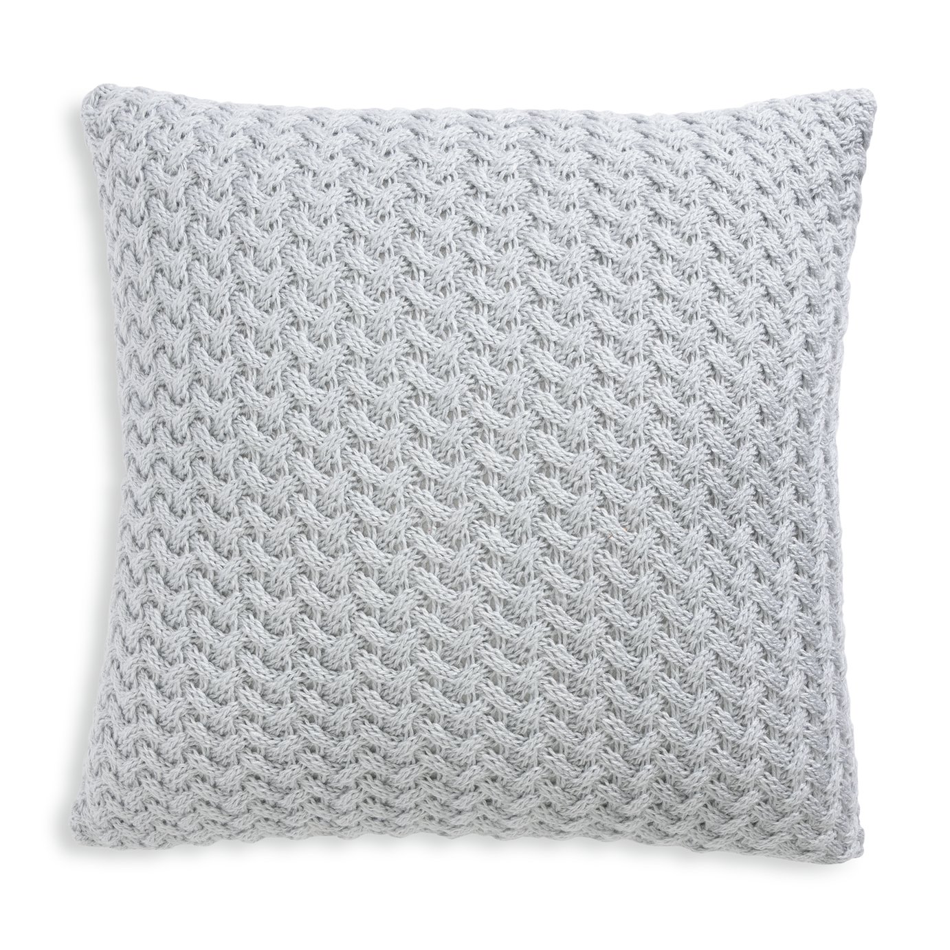 Habitat Plain Knitted Cushion - Grey - 50x50cm