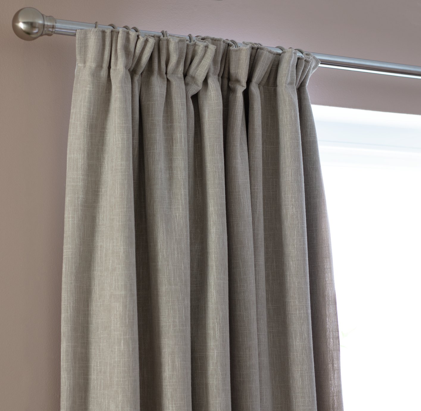 Habitat Blackout Pencil Pleat Curtain - Oatmeal - 117X137cm