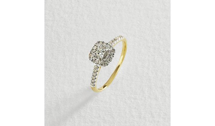 Revere 9ct Yellow Gold 0.35ct Diamond Engagement Ring - S