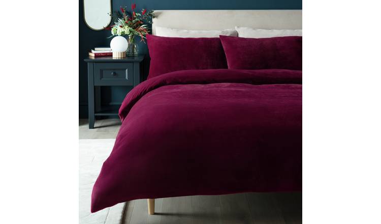 Buy Habitat Slinky Fleece Berry Bedding Set Duvet cover sets Argos