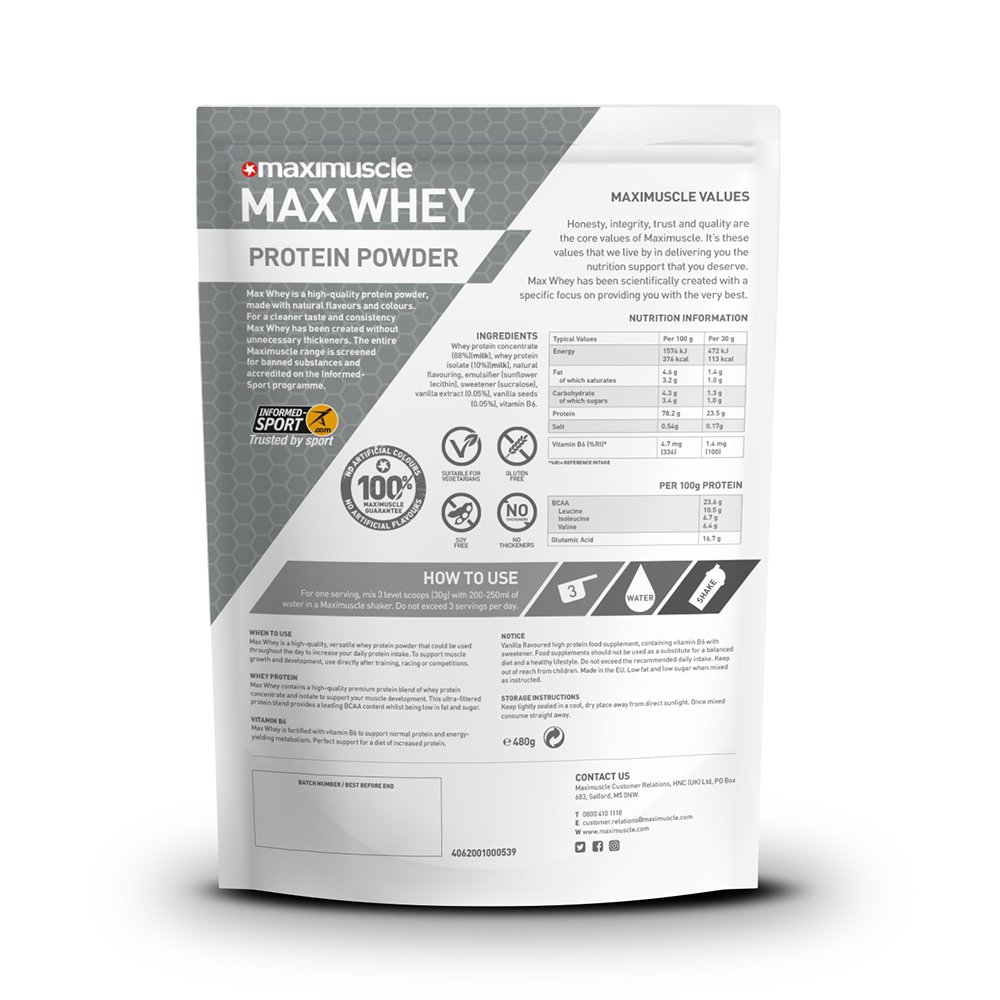 Maximuscle Vanilla Whey Protein Powder Reviews Updated August 2024
