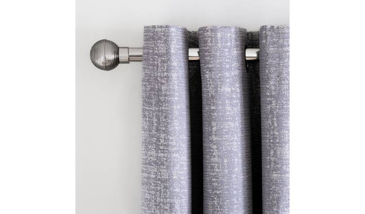 Habitat Metallic Woven Eyelet Curtain - Grey - 117x137cm