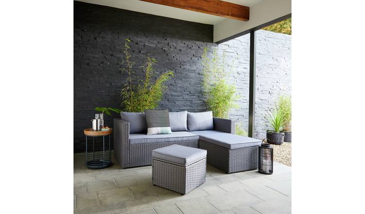 Buy Habitat 4 Seater Rattan Effect Garden Sofa Set Grey Argos