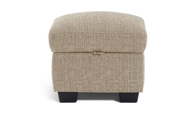 Argos Home Lisbon Fabric Storage Footstool - Stone