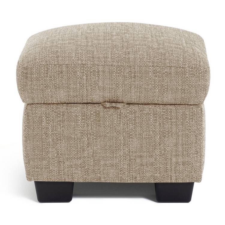 Argos Home Lisbon Fabric Storage Footstool - Stone 0