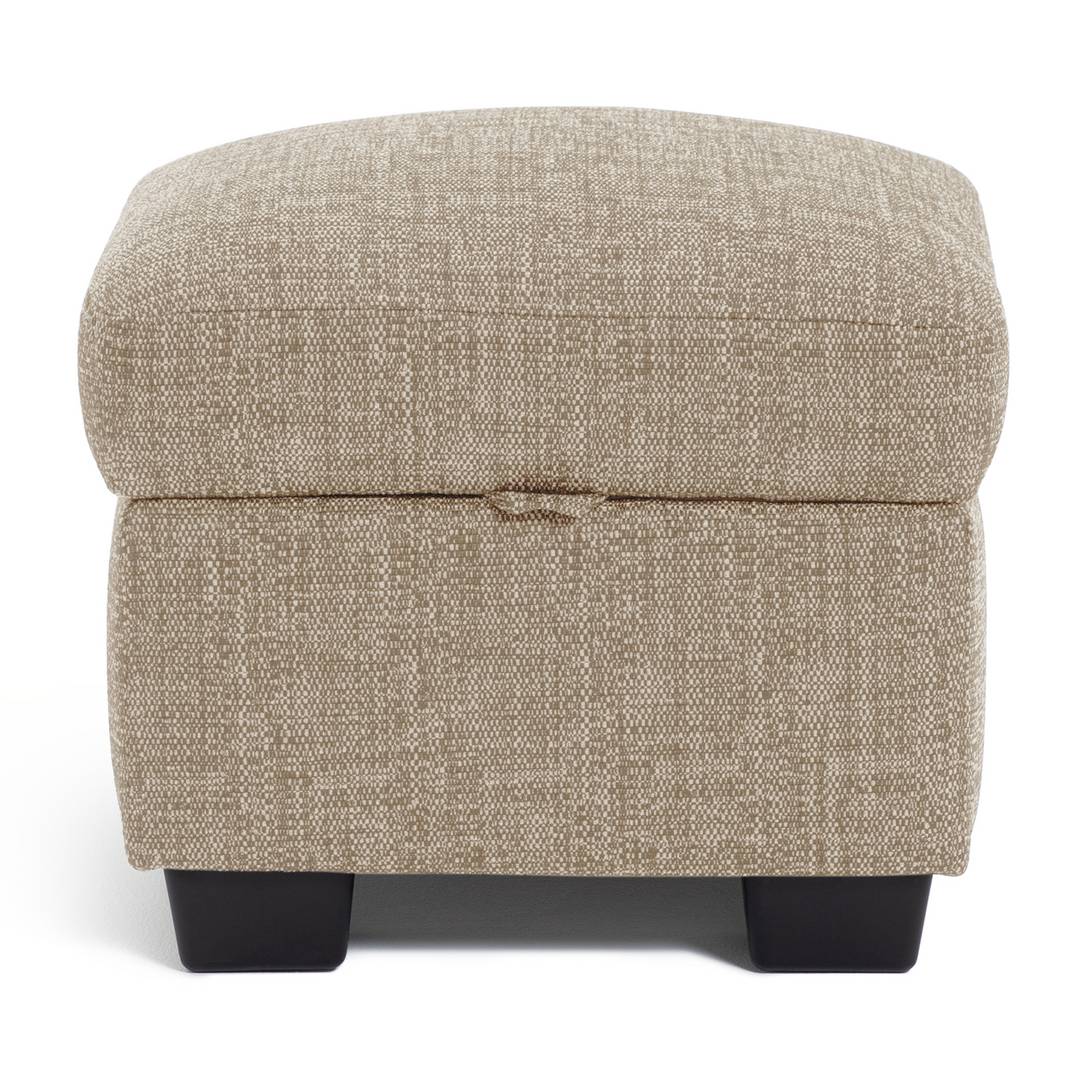 Habitat Lisbon Fabric Footstool - Beige
