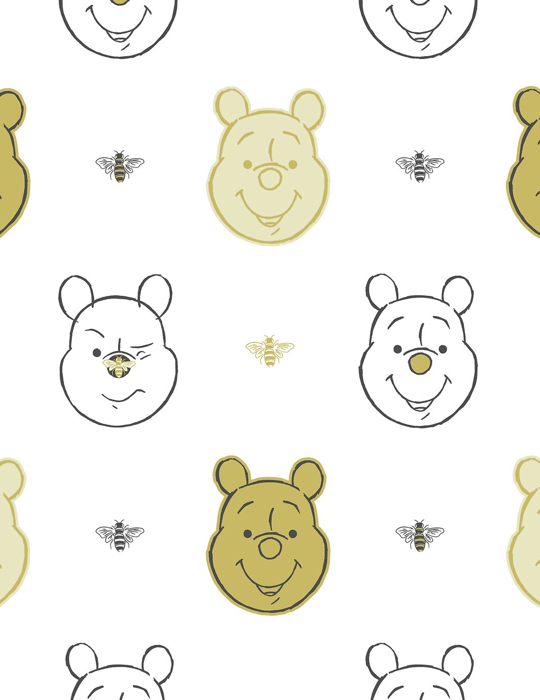 Disney Winnie the Pooh Bee Gold Wallpaper