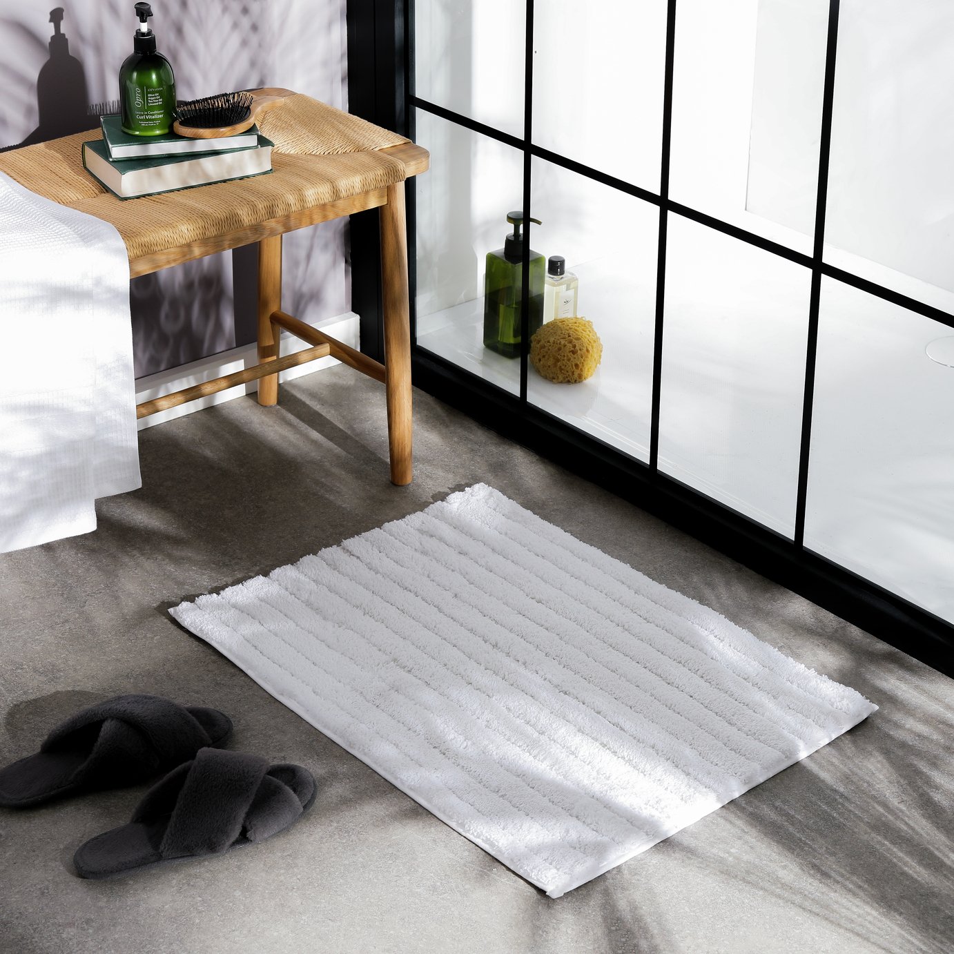 Habitat Quick Dry Small Shower Mat - White