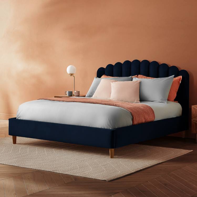 Silentnight Oriana Superking Velvet Bed Frame - Blue 0