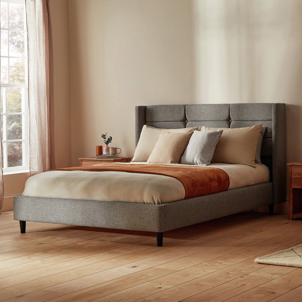 Silentnight Lilith Double Fabric Bed Frame - Stone Grey