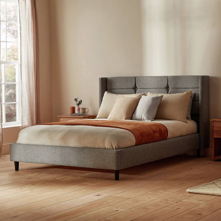 Silentnight Lilith Double Fabric Bed Frame - Stone Grey 0