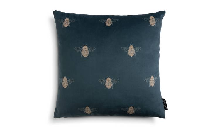 Buy Habitat Gold Bee Printed Cushion Teal 43x43cm Cushions Argos