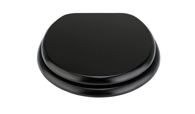 Black wooden on sale toilet seat