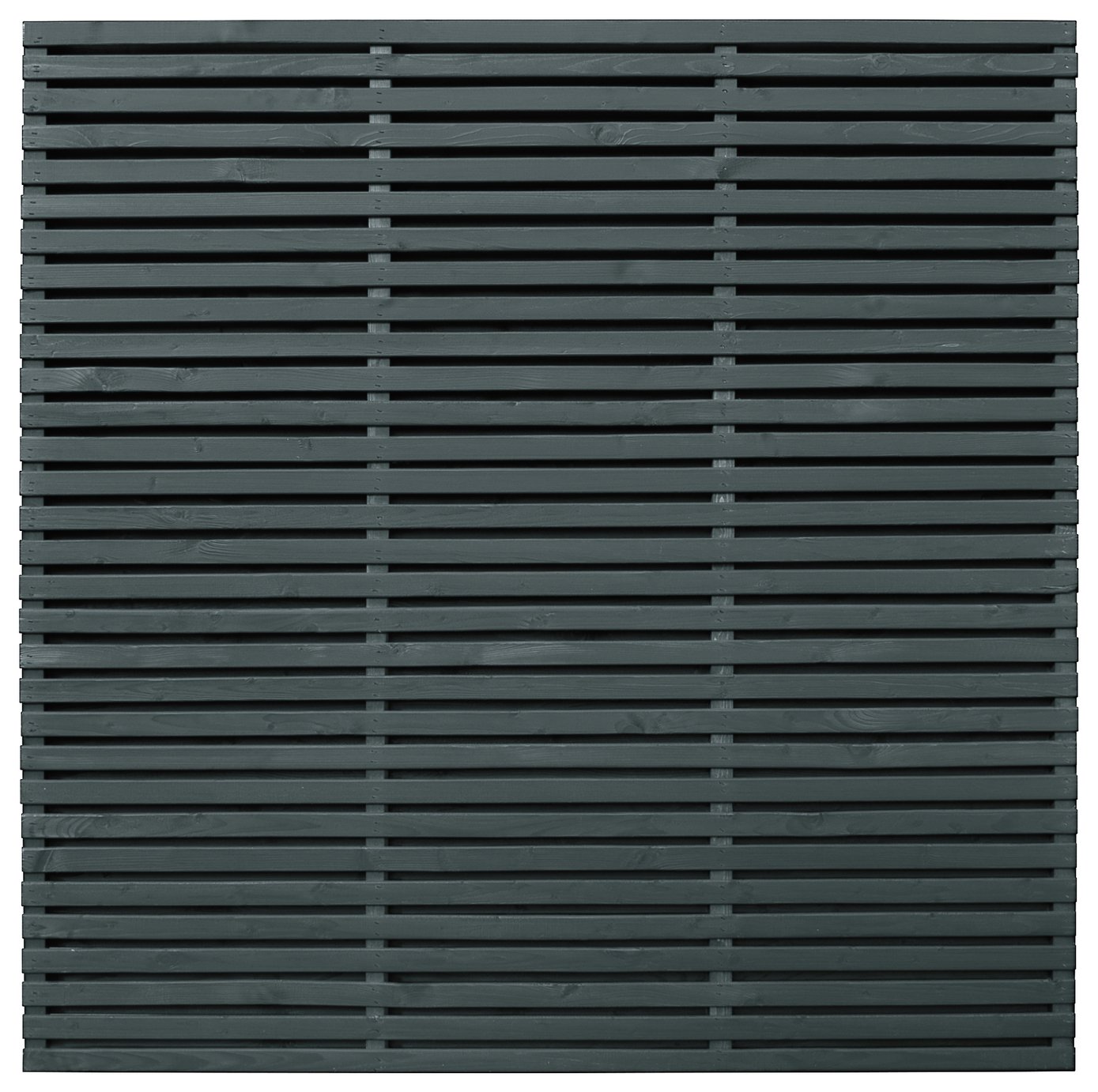 Forest Garden Double Slatted Fence Panel Grey x4