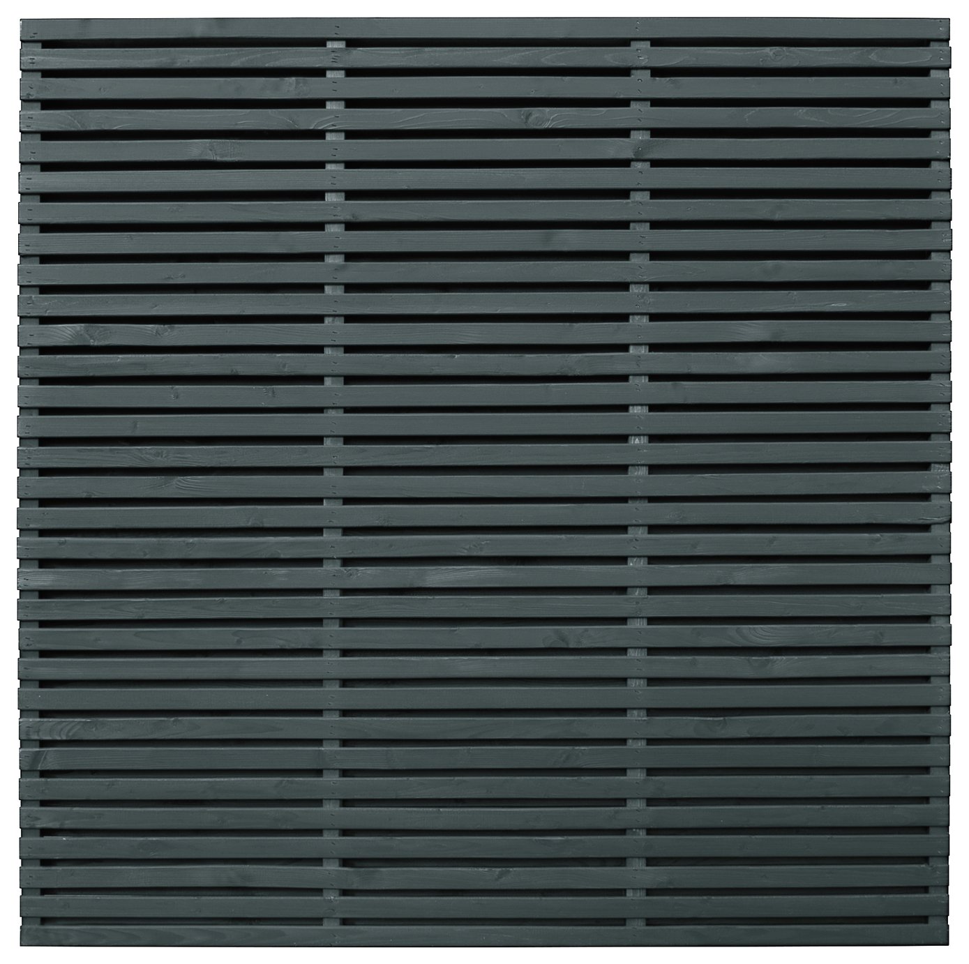 Forest Garden Double Slatted Fence Panel Grey x5