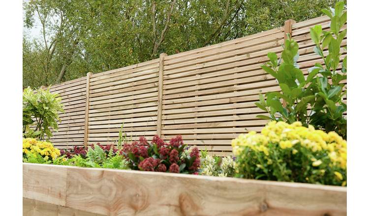 Forest Garden 6x6 Double Slatted Panel x3