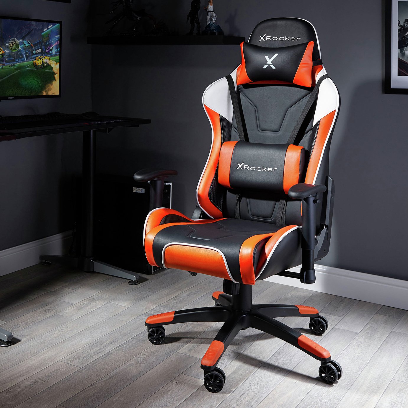 X Rocker Agility Sport Office Gaming Chair - Orange