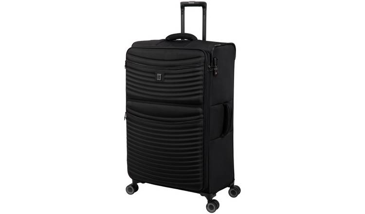 IT SS Luggage Set 8 Wheel Large Suitcase - Black