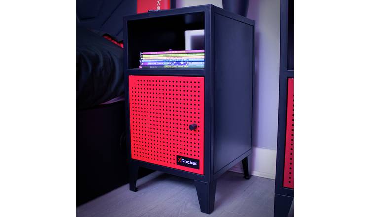 X Rocker Mesh-Tek Single Cube Storage Unit - Red and Black