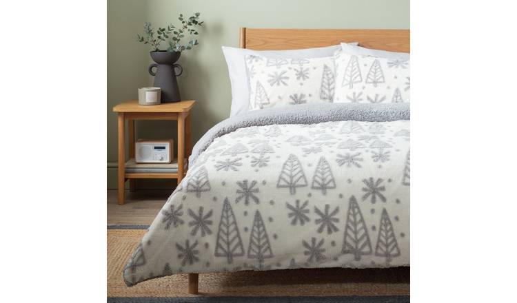 Argos Home Tufted Trees & Stars Fleece Bedding Set-Superking