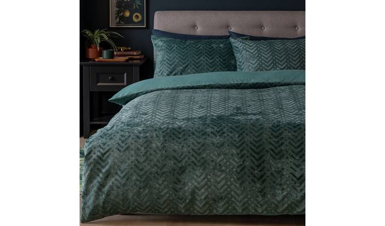 Habitat Velvet Green Bedding Set - King size