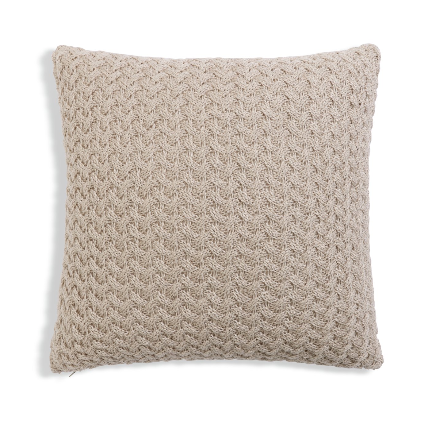 Habitat Plain Knitted Cushion - Natural - 50x50cm
