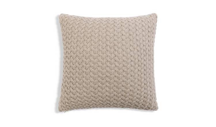 Buy Habitat Plain Knitted Cushion Natural 50x50cm Argos