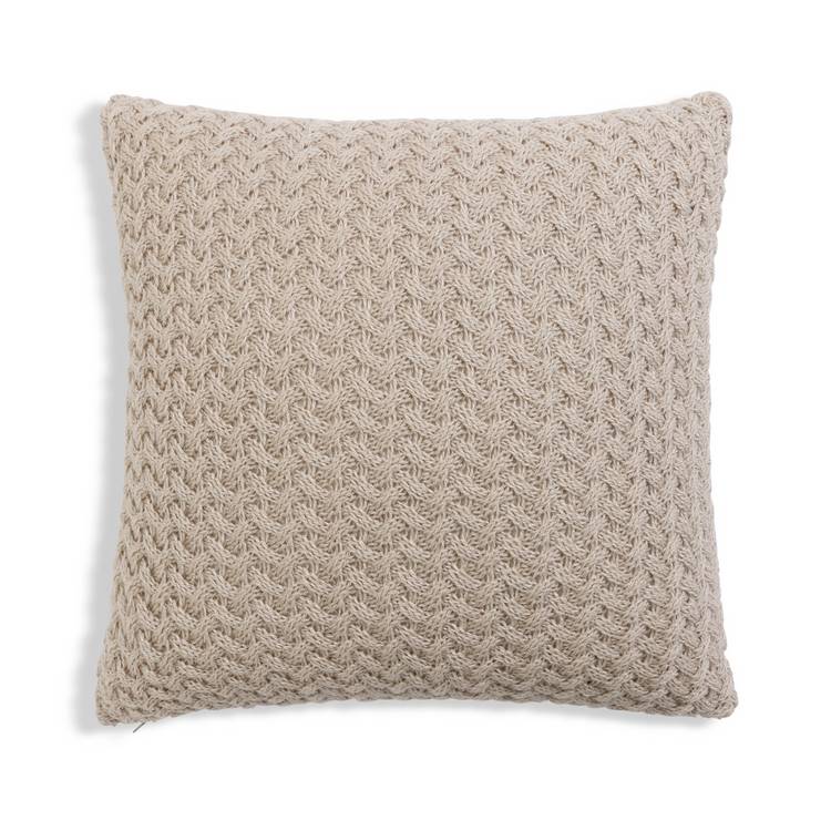 Habitat Plain Knitted Cushion - Natural - 50x50cm 0