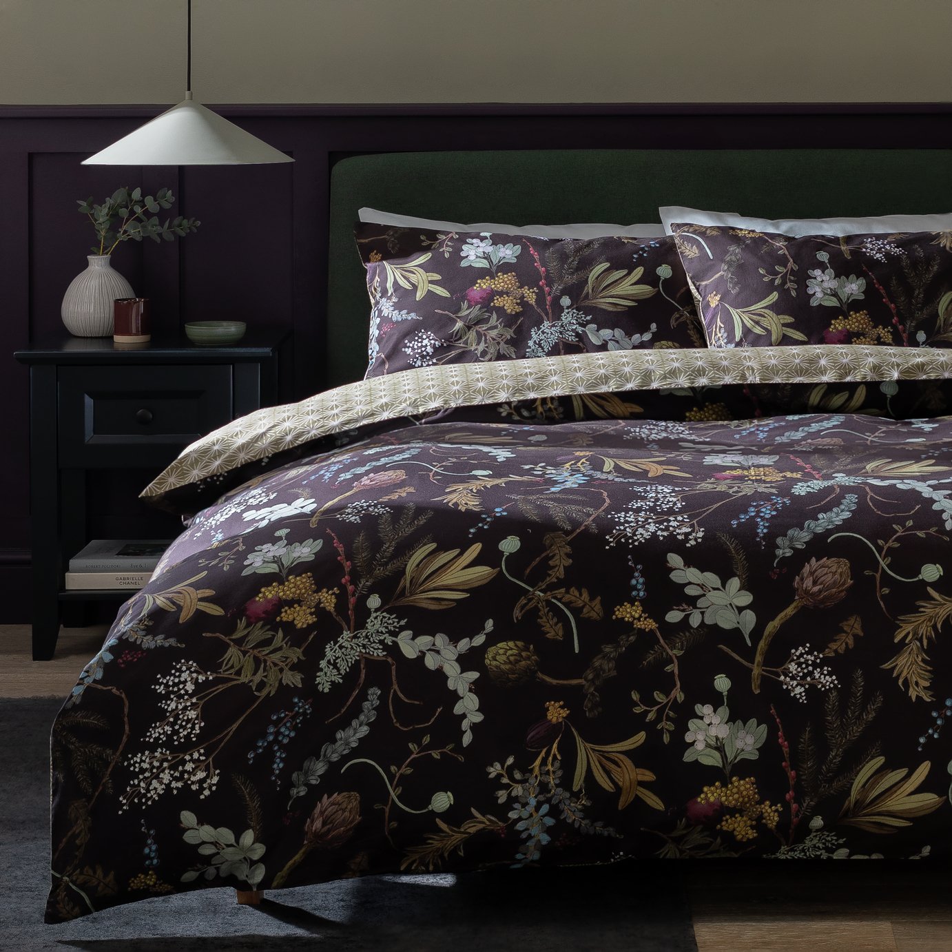 Habitat Cotton Dark Foliage Bedding Set - Single