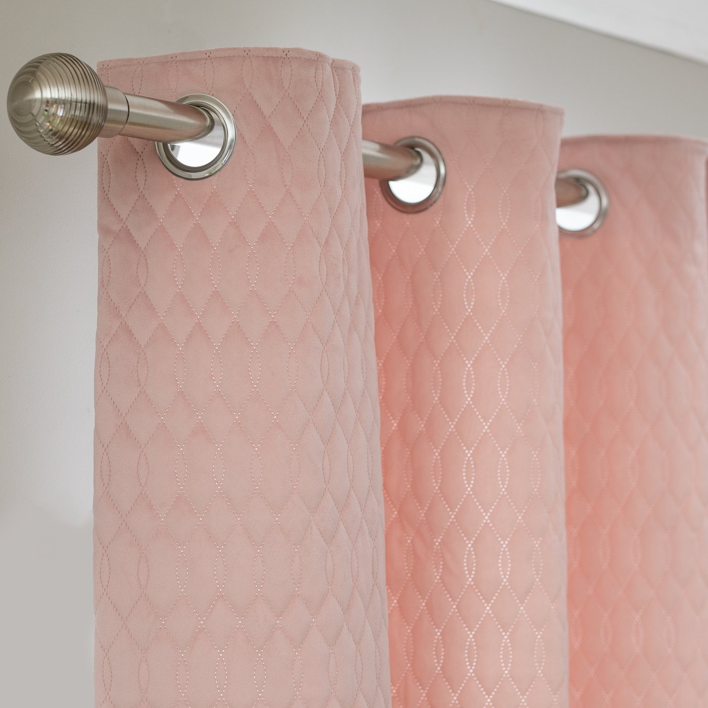 Argos Home Pinsonic Fully Lined Eyelet Curtain - Pink