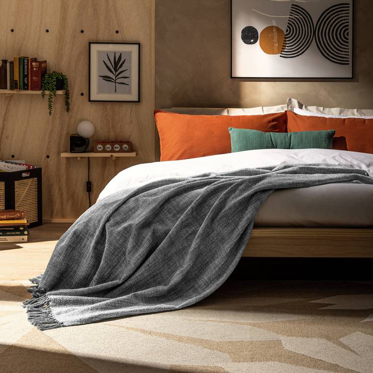 Habitat Woven Throw - Grey - 150x200cm 0