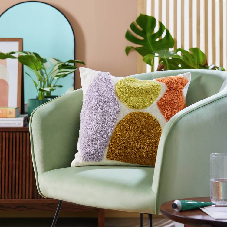 Habitat Geo Technique Cushion - Multicoloured - 43x43cm 0