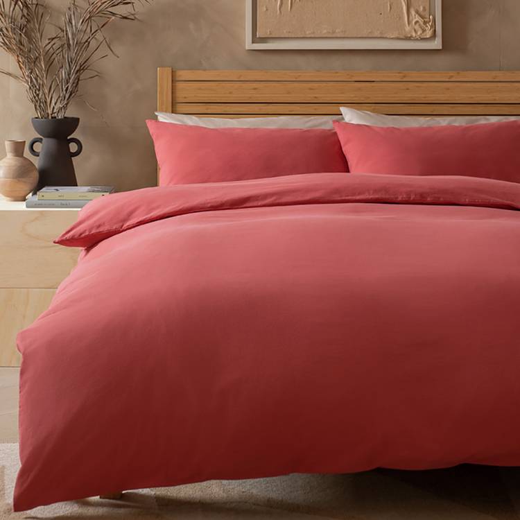 Habitat Washed Cotton Cinnamon Bedding Set - Double 0