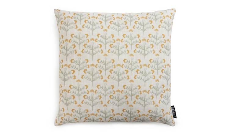 Buy Habitat Floral Printed Cushion Beige Orange 43x43cm Cushions Argos