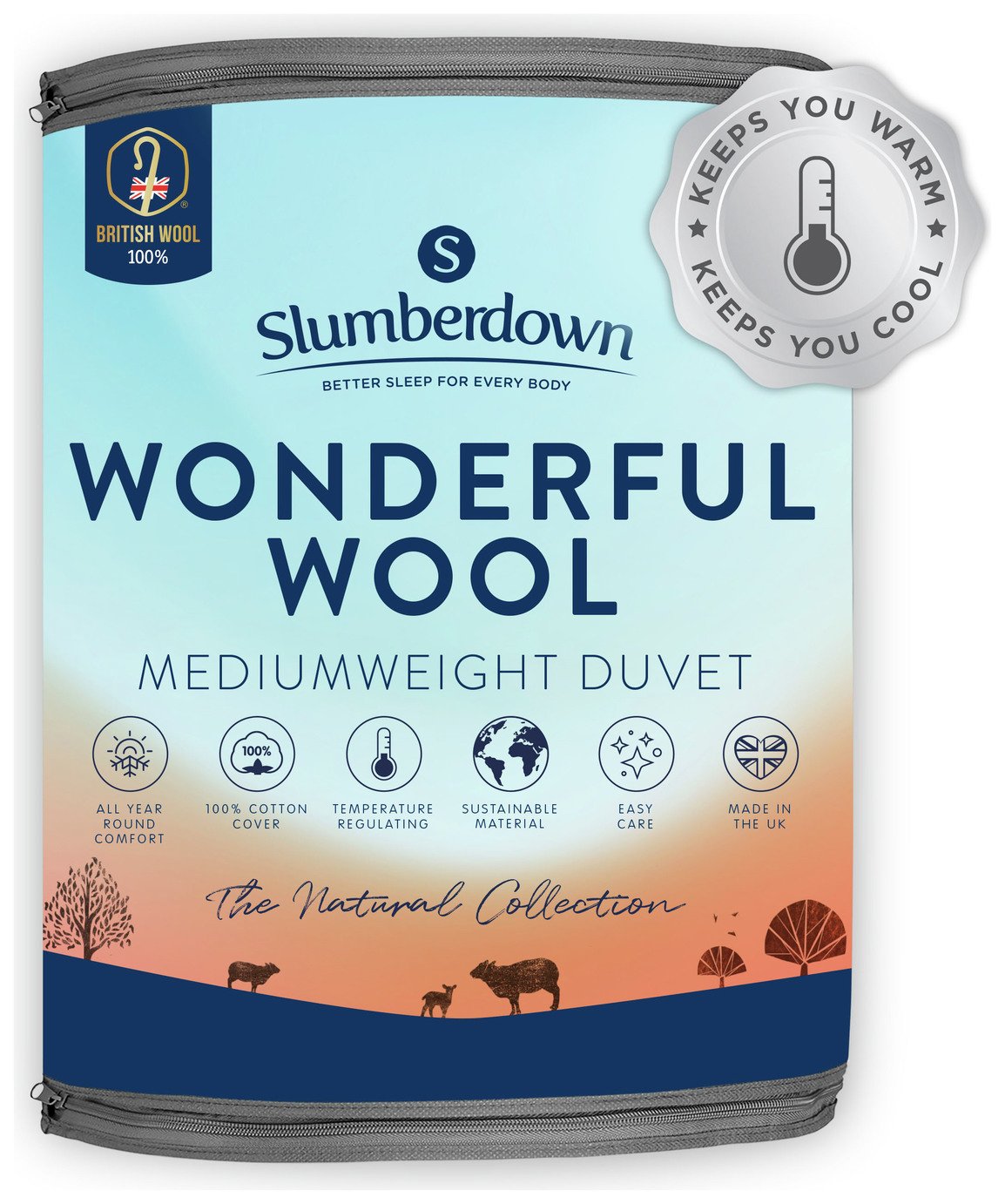 Slumberdown Wonderful Wool Medium Weight Duvet - Kingsize