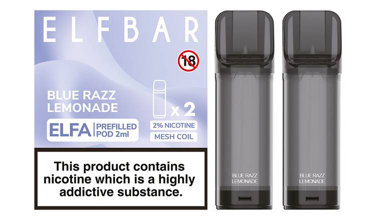 Buy Elf Bar Blue Razz Lemonade ELFA Pods Set of 2 E cigarettes