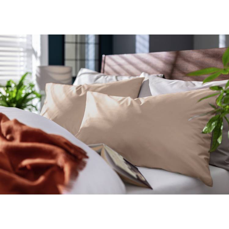 Habitat Cotton Rich 180 TC Standard Pillowcase Pair -Taupe 0