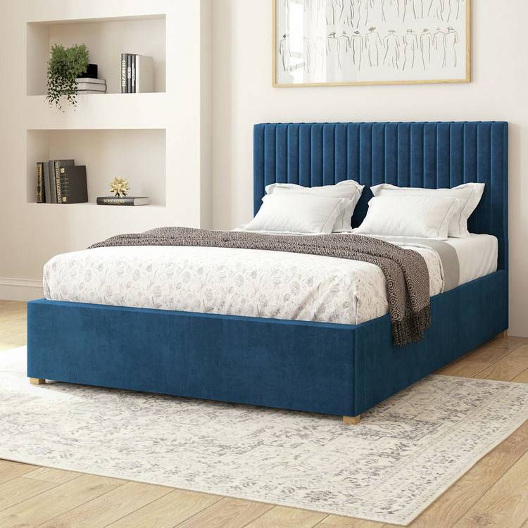 Aspire Grant Single Adjustable Bed with Mattress - Navy 0