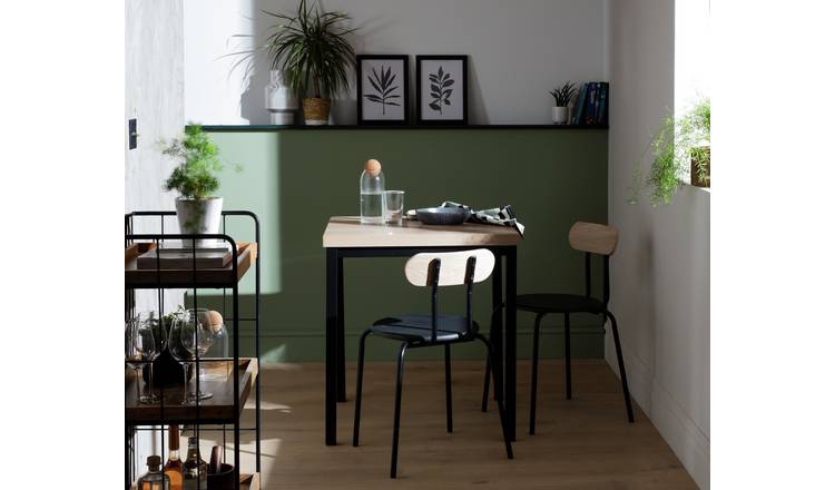 Black space saving dining on sale table and chairs