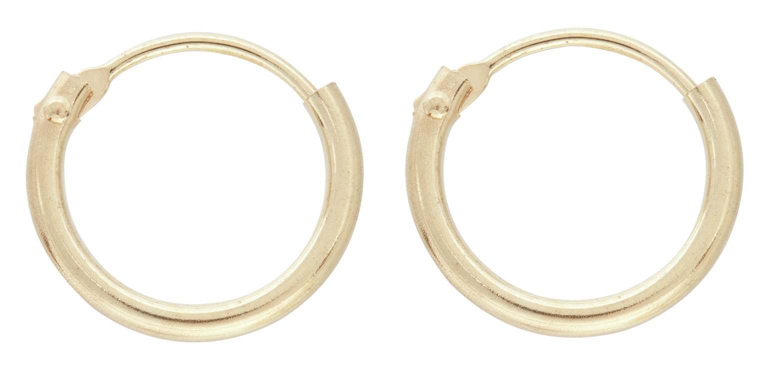 Revere 9ct Yellow Gold Small Hinged Hoop Earrings