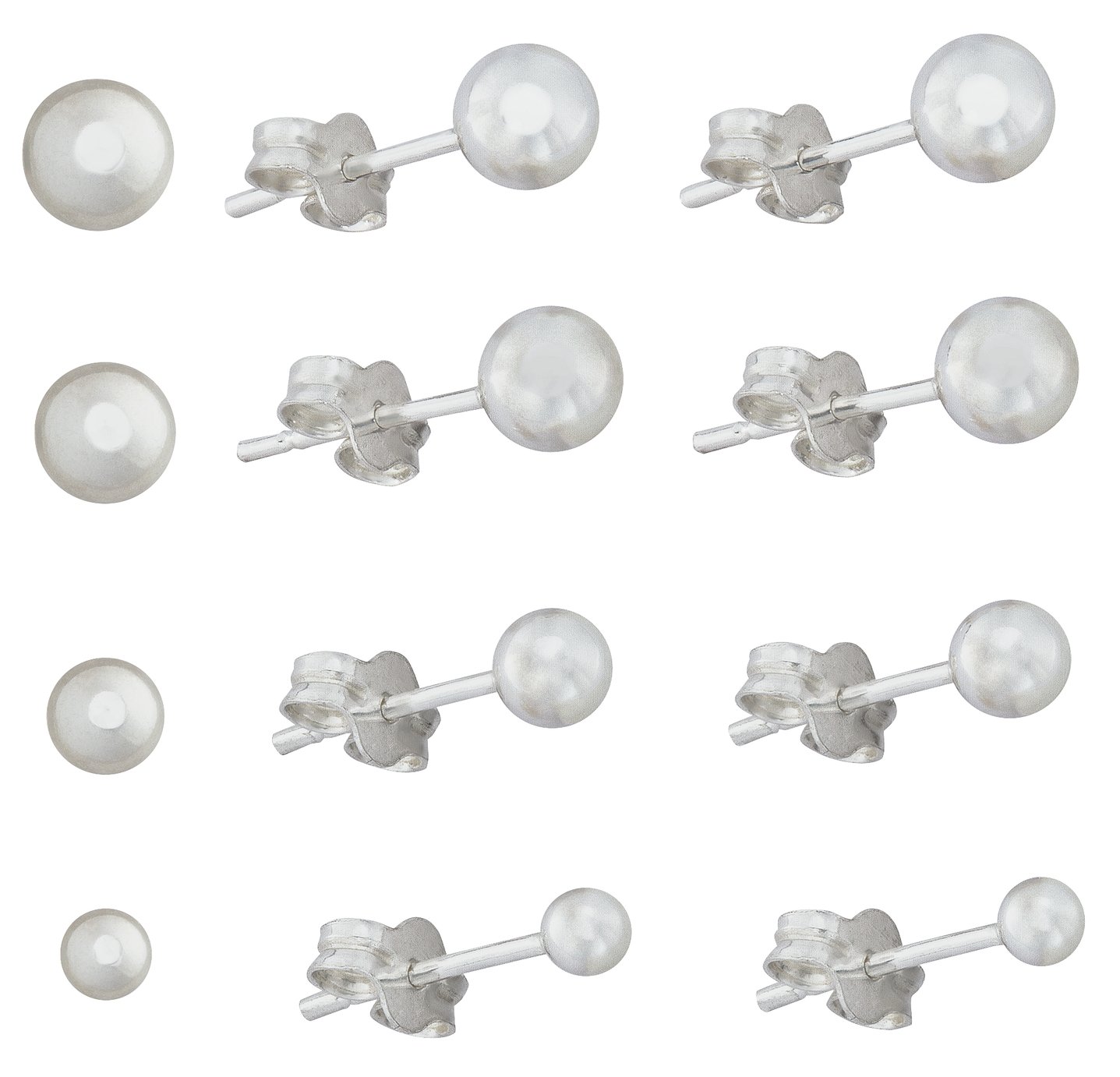 Sterling Silver - Ball - Stud Earrings