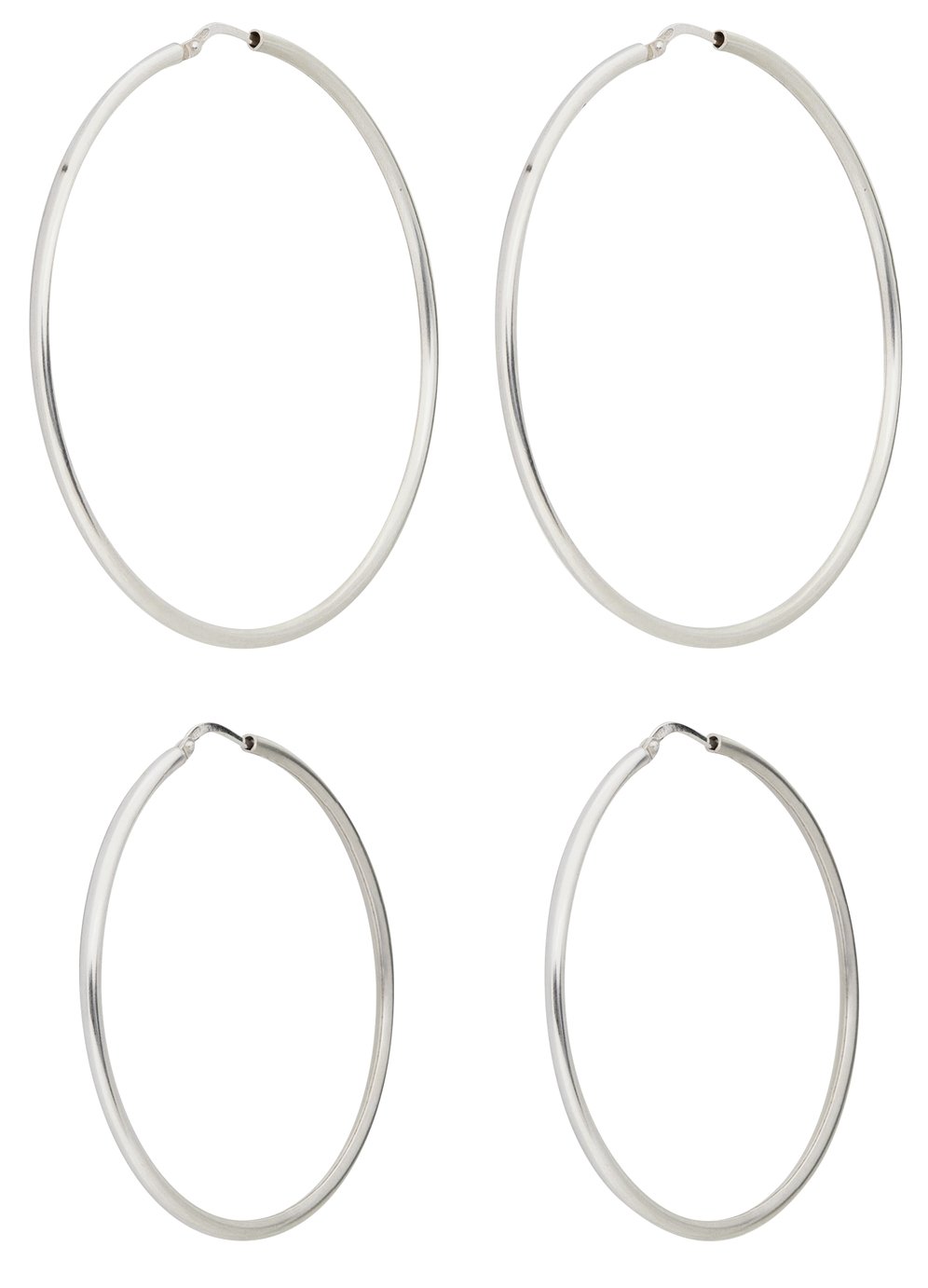 Revere Sterling Silver Set of 2 Large Hoop Earrings