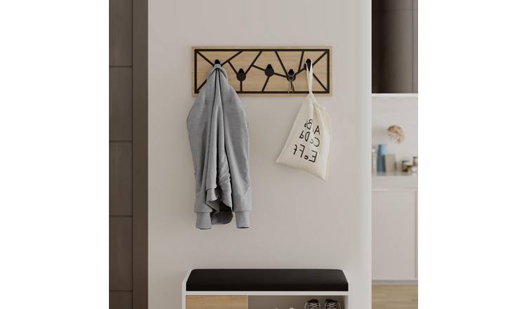 Decortie Trace Engineered Wood Wall Coat Rack - Oak