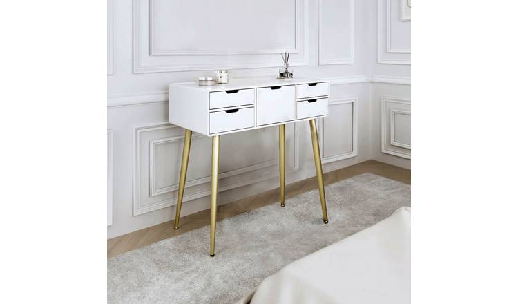 CARME Home Gabriella Dressing Table - White/Gold