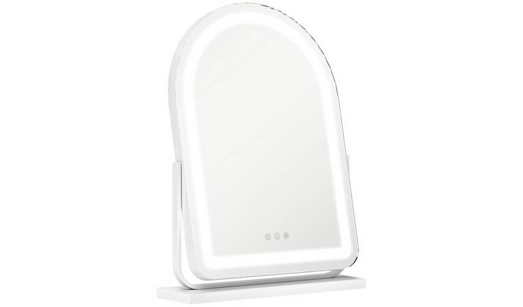 HOMCOM Adjustable Colour Temperature Vanity Mirror with Touch Screen - White