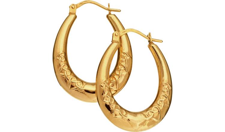 Gold on sale oval earrings