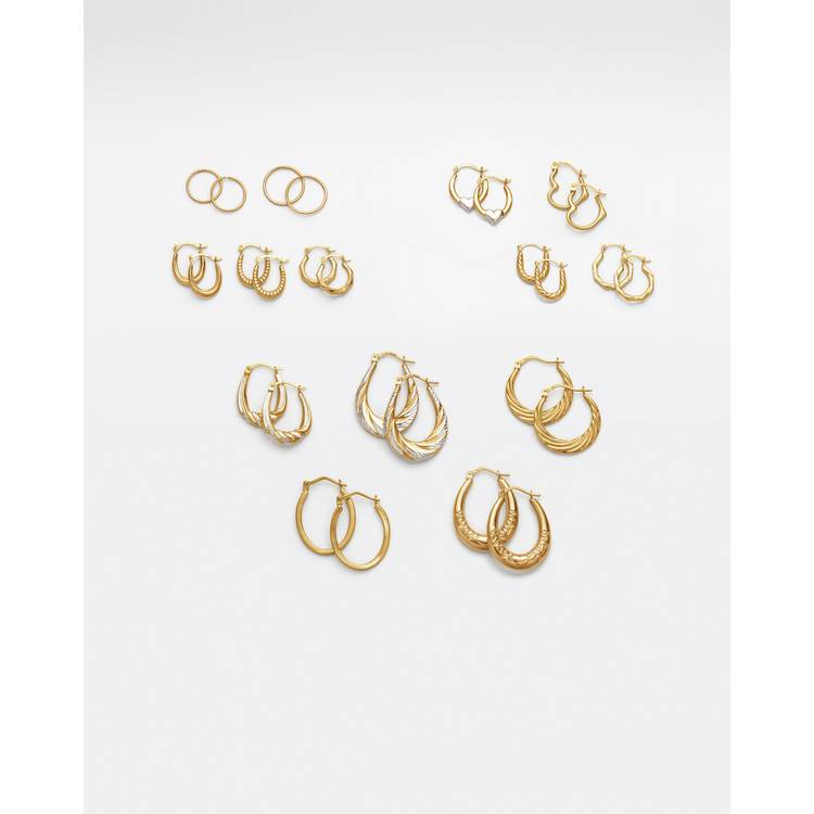 Revere 9ct Gold Oval Creole Hoop Earrings 0