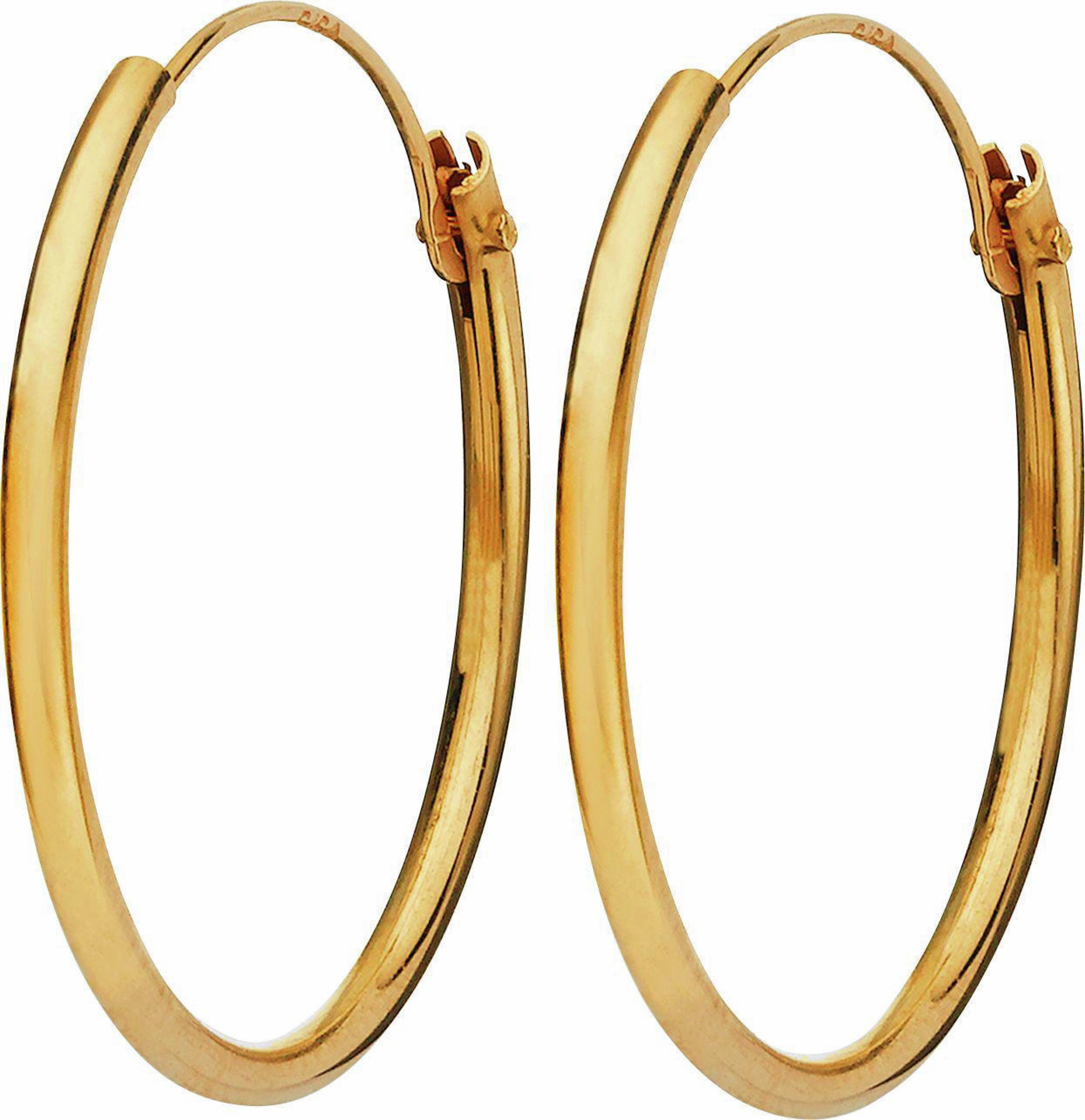 9kt gold hoop earrings